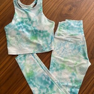 Aqua Athletic Tie-Dye Set in Blue and Green